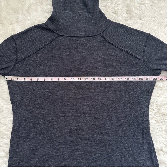 Free People We The Free Sweater Split Back Turtleneck Top Dark Gray S - Picture 10 of 12